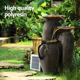 Darrahopens Home & Garden > Fountains Gardeon Water Fountain Features Solar with LED Lights Outdoor Cascading 3 Tired