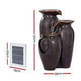 Darrahopens Home & Garden > Fountains Gardeon Water Fountain Features Solar with LED Lights Outdoor Cascading 3 Tired