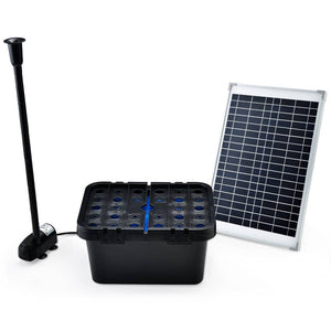 Darrahopens Home & Garden > Fountains PROTEGE 10W Solar Powered Water Fountain Pump Pond Kit with Eco Filter Box