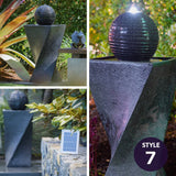 Darrahopens Home & Garden > Fountains PROTEGE 3 Tier Solar Powered Water Feature Fountain Bird Bath - Light Grey