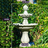 Darrahopens Home & Garden > Fountains PROTEGE 3 Tier Solar Powered Water Feature Fountain Bird Bath - Light Grey