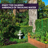 Darrahopens Home & Garden > Fountains PROTEGE 3 Tier Solar Powered Water Feature Fountain Bird Bath - Light Grey