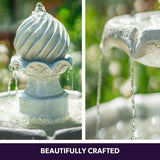 Darrahopens Home & Garden > Fountains PROTEGE 3 Tier Solar Powered Water Feature Fountain Bird Bath - Light Grey