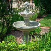 Darrahopens Home & Garden > Fountains PROTEGE 3 Tier Solar Powered Water Feature Fountain Bird Bath - Light Grey