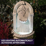 Darrahopens Home & Garden > Fountains PROTEGE Solar Fountain Water Feature Pump Outdoor Wall Mount Classic with LED Lights