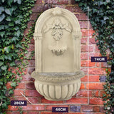 Darrahopens Home & Garden > Fountains PROTEGE Solar Fountain Water Feature Pump Outdoor Wall Mount Classic with LED Lights