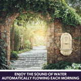 Darrahopens Home & Garden > Fountains PROTEGE Solar Fountain Water Feature Pump Outdoor Wall Mount Classic with LED Lights
