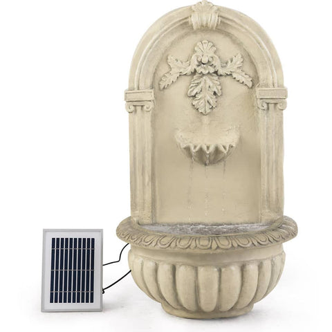 Darrahopens Home & Garden > Fountains PROTEGE Solar Fountain Water Feature Pump Outdoor Wall Mount Classic with LED Lights