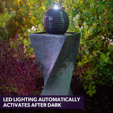 Darrahopens Home & Garden > Fountains PROTEGE Solar Water Fountain Pump Twisted Design Outdoor with LED Lights - Black