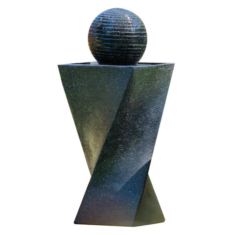 Darrahopens Home & Garden > Fountains PROTEGE Solar Water Fountain Pump Twisted Design Outdoor with LED Lights - Black