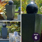 Darrahopens Home & Garden > Fountains PROTEGE Water Fountain Solar Powered 3 Tiered Battery Outdoor Bird Bath with LED Lights