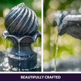 Darrahopens Home & Garden > Fountains PROTEGE Water Fountain Solar Powered 3 Tiered Battery Outdoor Bird Bath with LED Lights