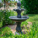 Darrahopens Home & Garden > Fountains PROTEGE Water Fountain Solar Powered 3 Tiered Battery Outdoor Bird Bath with LED Lights