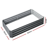 darrahopens Home & Garden > Garden Beds Green Fingers 150 x 90cm Galvanised Steel Garden Bed - Aliminium Grey
