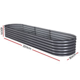 darrahopens Home & Garden > Garden Beds Greenfingers 320X80X42CM Galvanised Raised Garden Bed Steel Instant Planter