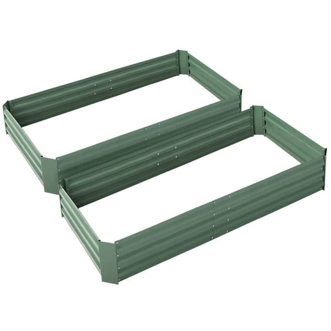 darrahopens Home & Garden > Garden Beds Greenfingers Garden Bed 150cm x 90cm 2x Galvanised Steel Raised Green Planter