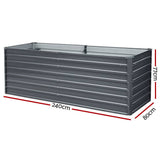 darrahopens Home & Garden > Garden Beds Greenfingers Garden Bed 240X80X77CM Galvanised Raised Steel Instant Planter 2N1