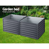 darrahopens Home & Garden > Garden Beds Greenfingers Garden Bed 2PCS 100X100X77CM Galvanised Steel Raised Planter