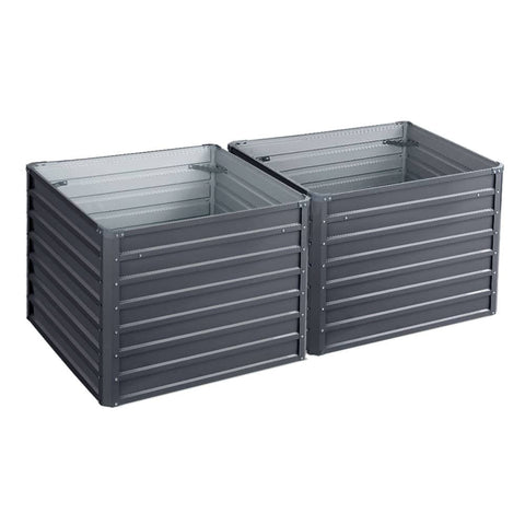 darrahopens Home & Garden > Garden Beds Greenfingers Garden Bed 2PCS 100X100X77CM Galvanised Steel Raised Planter