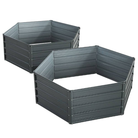 darrahopens Home & Garden > Garden Beds Greenfingers Garden Bed 2PCS 130X130X46CM Galvanised Steel Raised Planter