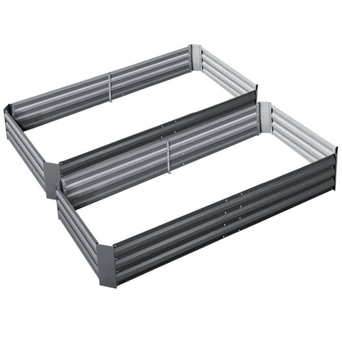 darrahopens Home & Garden > Garden Beds Greenfingers Garden Bed 2PCS 210X90X30cm  Galvanised Steel Raised Planter