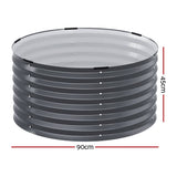 Darrahopens Home & Garden > Garden Beds Greenfingers Garden Bed Galvanised Raised Steel Planter Box Round 90X45CM