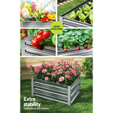 Darrahopens Home & Garden > Garden Beds Greenfingers Garden Bed Galvanised Steel Raised Planter Vegetable 86x86x30cm