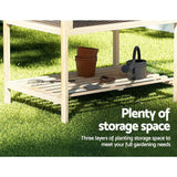 Darrahopens Home & Garden > Garden Beds Greenfingers Garden Bed Raised Wooden Planter Box Vegetables 79.5x58x82cm