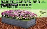 darrahopens Home & Garden > Garden Beds Home Ready 150 x 90 x 30cm Grey Raised Garden Bed Galvanised Steel Planter
