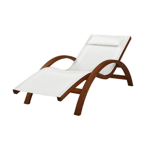 darrahopens Home & Garden > Garden Furniture Gardeon Outdoor Wooden Sun Lounge Setting Day Bed Chair Garden Patio Furniture