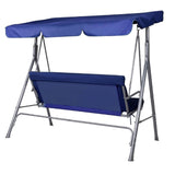darrahopens Home & Garden > Garden Furniture Milano Outdoor Swing Bench Seat Chair Canopy Furniture 3 Seater Garden Hammock - Dark Blue