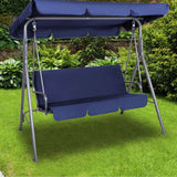 darrahopens Home & Garden > Garden Furniture Milano Outdoor Swing Bench Seat Chair Canopy Furniture 3 Seater Garden Hammock - Dark Blue