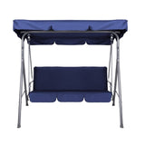 darrahopens Home & Garden > Garden Furniture Milano Outdoor Swing Bench Seat Chair Canopy Furniture 3 Seater Garden Hammock - Dark Blue