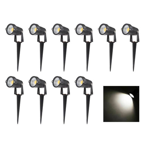 Darrahopens Home & Garden > Garden Lights 10PCS 12V LED Waterproof Outdoor Garden Spotlights Landscape Light Flood Lights Cool White