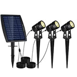 Darrahopens Home & Garden > Garden Lights 3 x LED Spotlights Powered Solar Garden Lights Outdoor Waterproof (Warm White)