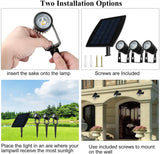 Darrahopens Home & Garden > Garden Lights 3 x LED Spotlights Powered Solar Garden Lights Outdoor Waterproof (Warm White)