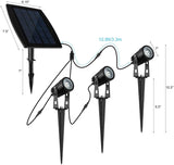 Darrahopens Home & Garden > Garden Lights 3 x LED Spotlights Powered Solar Garden Lights Outdoor Waterproof (Warm White)
