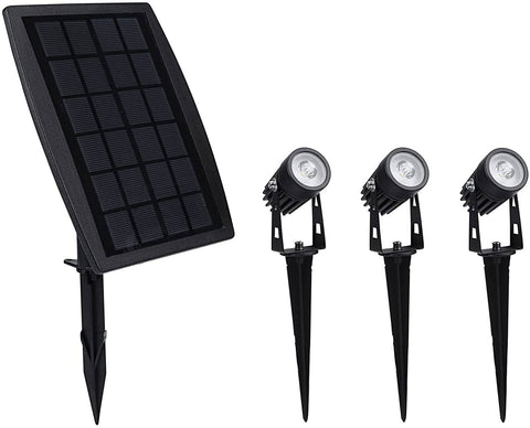 Darrahopens Home & Garden > Garden Lights 3 x LED Spotlights Powered Solar Garden Lights Outdoor Waterproof (Warm White)