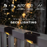 Darrahopens Home & Garden > Garden Lights 4 Pack SolarPower Deck Lights Outdoor Step Lights Waterproof LED lights