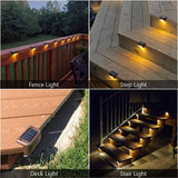 Darrahopens Home & Garden > Garden Lights 4 Pack SolarPower Deck Lights Outdoor Step Lights Waterproof LED lights