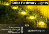 Darrahopens Home & Garden > Garden Lights 8 Pack LED Solar Pathway Lights Outdoor Solar Ground Lights (Warm White)