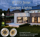 Darrahopens Home & Garden > Garden Lights 8 Pack LED Solar Pathway Lights Outdoor Solar Ground Lights (Warm White)