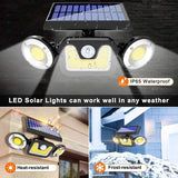 Darrahopens Home & Garden > Garden Lights Outdoor Solar Lights with 3 Adjustable Head for Porch Garden Patio