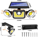 Darrahopens Home & Garden > Garden Lights Outdoor Solar Lights with 3 Adjustable Head for Porch Garden Patio