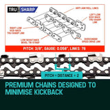 darrahopens Home & Garden > Garden Tools 20 Baumr-AG Chainsaw Chain 20in Bar Spare Part Replacement Suits 62CC 66CC Saws