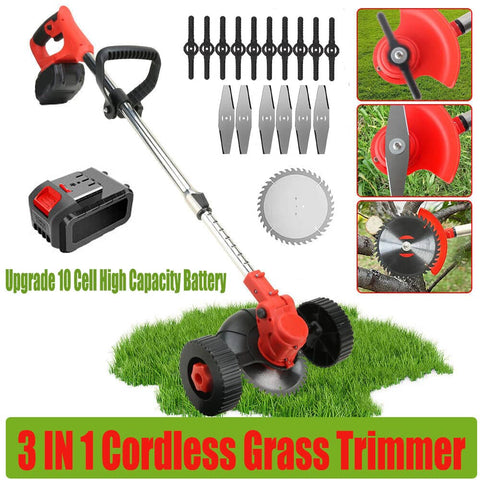 Darrahopens Home & Garden > Garden Tools 3in1 Cordless Grass Trimmer Grass Lawn Brush Cutter Whipper Snipper with 2 Battery