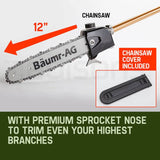 darrahopens Home & Garden > Garden Tools Baumr-AG 65CC Long Reach Pole Chainsaw Hedge Trimmer Pruner Chain Saw Tree Multi Tool