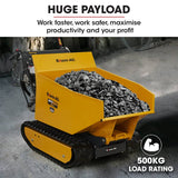 Darrahopens Home & Garden > Garden Tools Baumr-AG Motorised Tracked Wheelbarrow Dumper, Briggs & Stratton CR950 Petrol Engine, 500kg Capacity