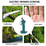 Darrahopens Home & Garden > Garden Tools Cordless Electric Pruning Shears Secateur Rechargeable Branch Cutter W/ 2 Battery