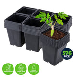 Darrahopens Home & Garden > Garden Tools Garden Greens 576PCE Planter Pots Square Reusable Durable 11cm x 11.5cm